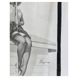 Pre-Production Glass Printing Plate - Elvgren "Girl on Roof"