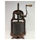Antique Cast Iron Fruit Press or Sausage Stuffer