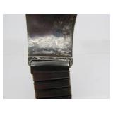 Signed Vintage Native American Inlaid Sterling Silver Watch Band - Signed "ZZY"