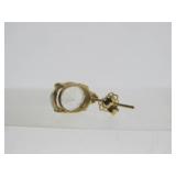 Set of 14K Gold Cross Earrings & Single 14K Gold Earring