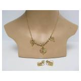 Group of Genuine 10K & 12K Black Hills Gold Necklace & Matching Earrings