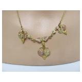 Group of Genuine 10K & 12K Black Hills Gold Necklace & Matching Earrings