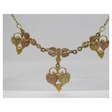 Group of Genuine 10K & 12K Black Hills Gold Necklace & Matching Earrings