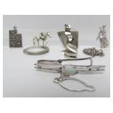 Group of Sterling Silver Jewelry Charms Necklace etc