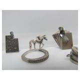 Group of Sterling Silver Jewelry Charms Necklace etc