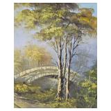 Very Nice LARGE Vintage Framed Signed Street Scene Painting - Signed "Cannon"