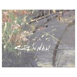 Very Nice LARGE Vintage Framed Signed Street Scene Painting - Signed "Cannon"