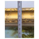 Very Nice LARGE Vintage Framed Signed Street Scene Painting - Signed "Cannon"