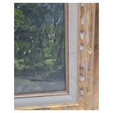 Very Nice LARGE Vintage Framed Signed Street Scene Painting - Signed "Cannon"