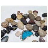 Nice Lot of Assorted Polished Gemstones Jewelry Crystals etc