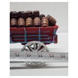 Large Vintage Style Cast Iron Horse Drawn Clydesdales Beer Wagon