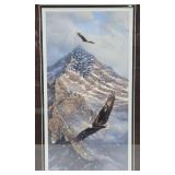 Framed Signed Numbered RICK KELLEY Eagle Print - "On Freedom