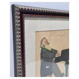 Framed Vintage Print by Willy Von Beckerath - "Johannes Brahms at the Piano"