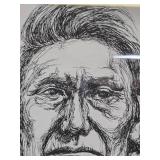 Framed Vintage Chief Joseph Sketch Print w/ Quote