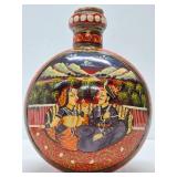 Large Handpainted Vintage Indian Water or Oil Jug