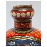 Large Handpainted Vintage Indian Water or Oil Jug