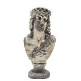 Vintage Silver Plated Cast Metal Bust of Christ
