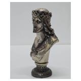 Vintage Silver Plated Cast Metal Bust of Christ