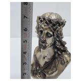 Vintage Silver Plated Cast Metal Bust of Christ