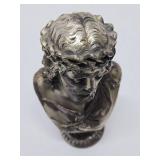Vintage Silver Plated Cast Metal Bust of Christ