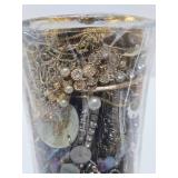 Large Vase Full of Assorted Costume Jewelry #1