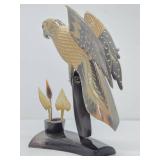 Vintage Hand Carved Genuine Buffalo Horn Parrot Sculpture