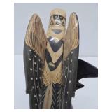 Vintage Hand Carved Genuine Buffalo Horn Parrot Sculpture