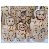 2 Sets of Handpainted Russian Matryoshka Nesting Dolls