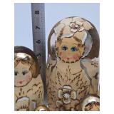 2 Sets of Handpainted Russian Matryoshka Nesting Dolls