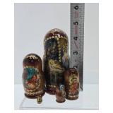 2 Sets of Handpainted Russian Matryoshka Nesting Dolls