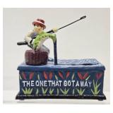 Vintage Style Cast Iron Fishing Bank - the One That Got Away