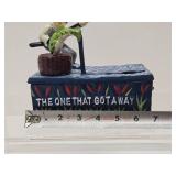 Vintage Style Cast Iron Fishing Bank - the One That Got Away