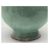 Vintage Japanese Relief Carved Landscape Scene Vase