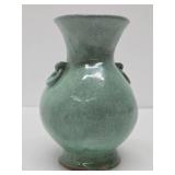 Vintage Japanese Relief Carved Landscape Scene Vase