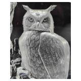 Signed Mats Jonasson Crystal Sculpture w/Owl - Made in Sweden