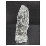 Signed Mats Jonasson Crystal Sculpture w/Owl - Made in Sweden