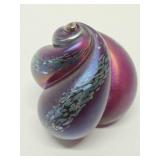 Signed Iridescent Art Glass "Snail" Sculpture - Signed R. Mynatt