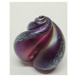 Signed Iridescent Art Glass "Snail" Sculpture - Signed R. Mynatt