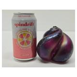 Signed Iridescent Art Glass "Snail" Sculpture - Signed R. Mynatt