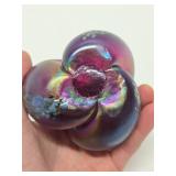 Signed Iridescent Art Glass "Snail" Sculpture - Signed R. Mynatt