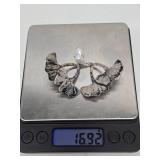 Ginkgo Tree Sterling Silver & Pearl Earrings