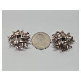 Sterling Silver Modernist Earrings - Made in Israel