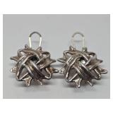 Sterling Silver Modernist Earrings - Made in Israel