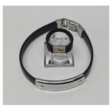 Matching Stainless Steel & 14K Gold Bracelet & Ring Set