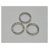 3 Signed SILPADA Sterling Silver Open Circle Pendants