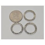 3 Signed SILPADA Sterling Silver Open Circle Pendants