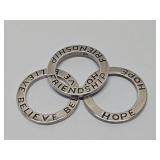 3 Signed SILPADA Sterling Silver Open Circle Pendants