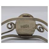 2 Vintage Southwestern Alpaca Mother of Pearl & Abalone Cuff Bracelets