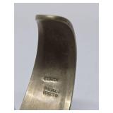 2 Vintage Southwestern Alpaca Mother of Pearl & Abalone Cuff Bracelets