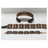 Group of 3 Vintage Copper Bracelets